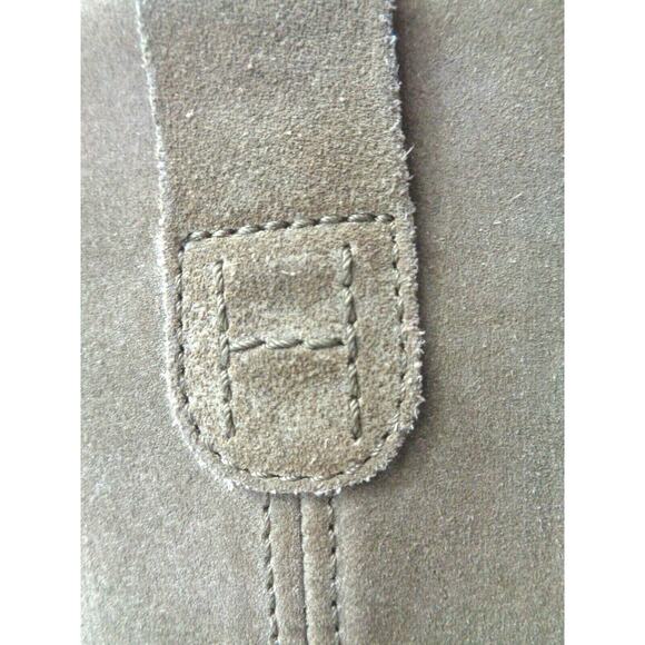 HOGAN WMNs EUR 36.5 US 6.5M 7M Taupe suede leather Pull on Riding Boots ITALY - Picture 8 of 9